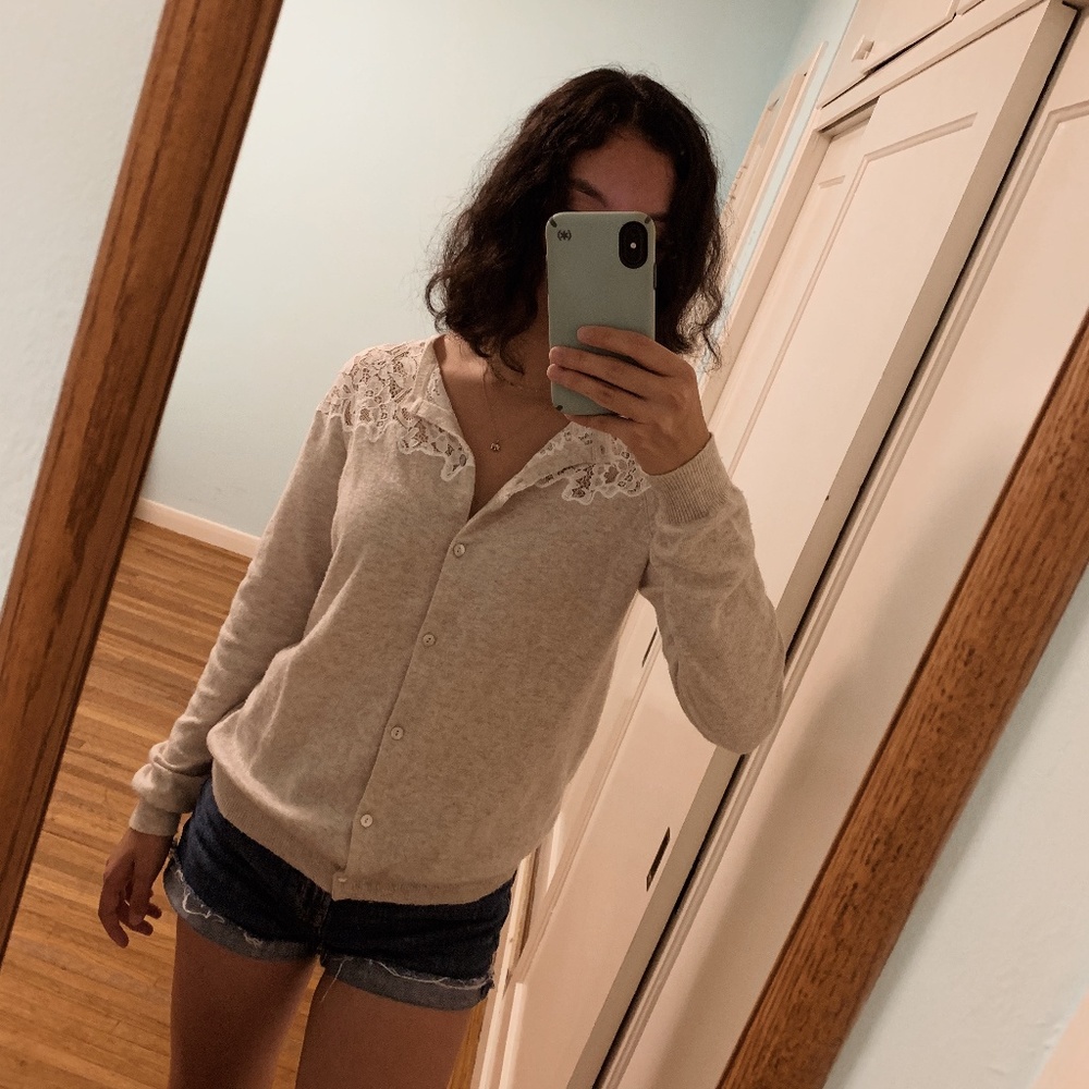 Zara Cashmere Lace Cardigan